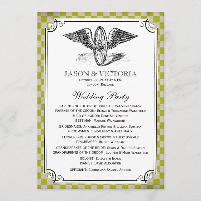 Programas de Casamento de Tabuleiros de Checkkerbo (Frente)