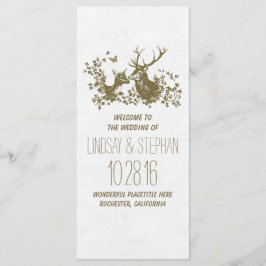 Programas de casamento de veados rústicos elegante