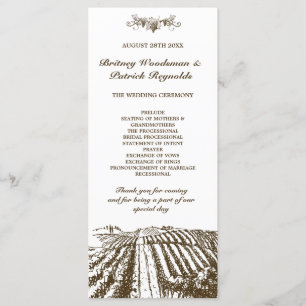 Programas de Casamento de Vinhas Vintage em Tuscan