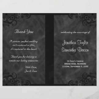 Programas de Casamento Dobrado do Gótico Floral Ne