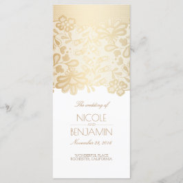 Programas de Casamento Dourado e Branco do Elegant