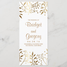 Programas de Casamento Dourado e Branco para a res