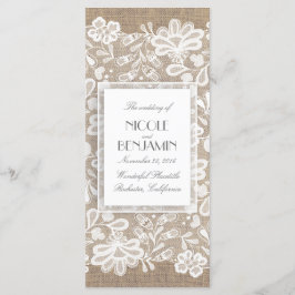 Programas de Casamento Elegante e Burlap
