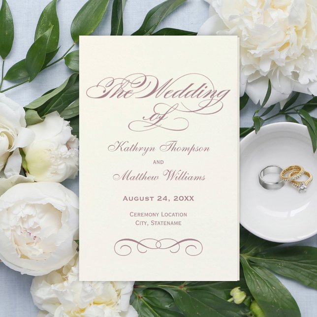 Programas de Casamento Elegantes com Caligrafia Ma (Criador carregado)
