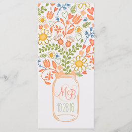 programas de casamento elegantes de mason jar flor