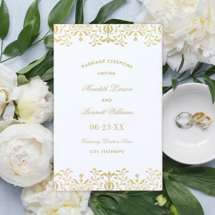 Programas de Casamento Elegantes Dourados com Glam
