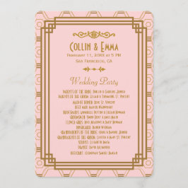 Programas de Casamento em Deco de Arte Rosa