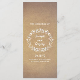 programas de casamento florais do estilo kraft