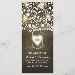 programas de casamento florais elegantes de jarro