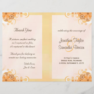 Programas De Casamento Floral Bi-Fold De Pesseguei