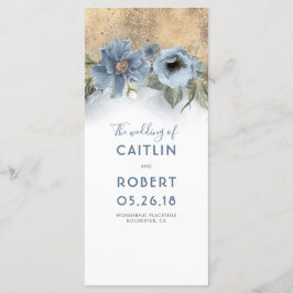 Programas de Casamento Floral de Dusty Blue e Dour