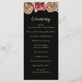 Programas de Casamento Floral de Marsala Black