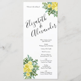 Programas de Casamento Floral de Peony Amarelo-Cla