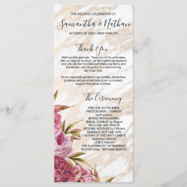 Programas de Casamento Floral Dourado de Mármore C