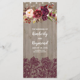 Programas De Casamento Floral Russo Da Burgundia