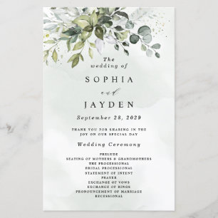 Programas de Casamento Floral Russo Dusty Blue Gre