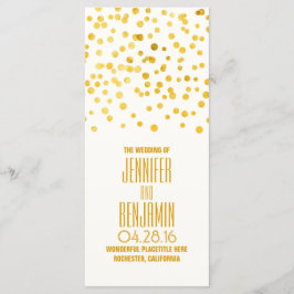 Programas de Casamento Gold Foil Confetti