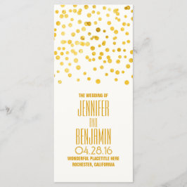 Programas de Casamento Gold Foil Confetti