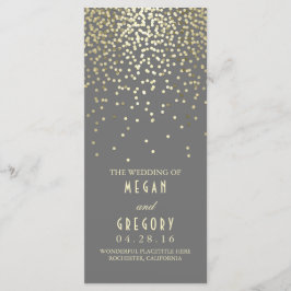 Programas de Casamento Gold Foil Confetti