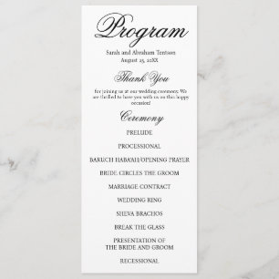 Programas de Casamento Judaico Negro e Branco