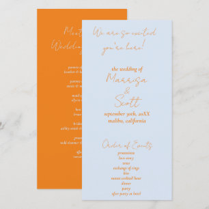 programas de casamento laranja e azul