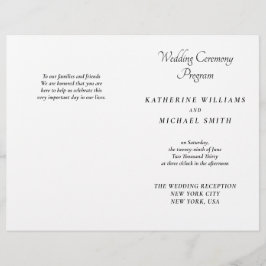 Programas de Casamento Minimalistas Brancos Elegan