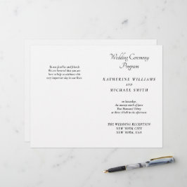 Programas de Casamento Minimalistas Brancos Elegan