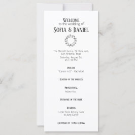 Programas de casamento Modern daisy Cartão Plano