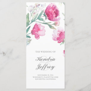 Programas de Casamento Moderno Floral de Peony Wat