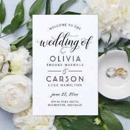 Programas de Casamento Modernos em Letra Branca e 