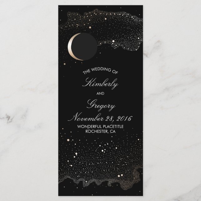 Programas de Casamento Negro Dourado e Noite Estre (Frente)