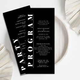 Programas de casamento negros e brancos minimalist