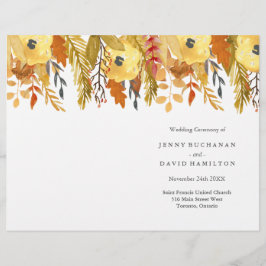 Programas de Casamento outono de Aquarela