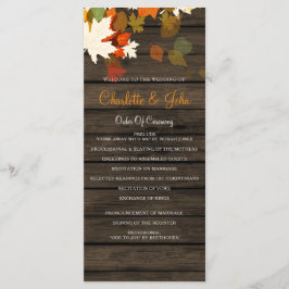 Programas de Casamento outono Russo de Madeira Bar