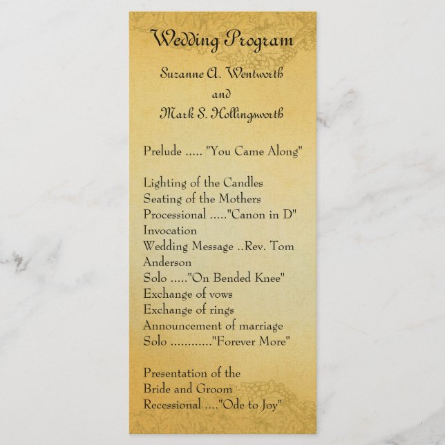 Programas De Casamento Por País De Vinho (Frente)