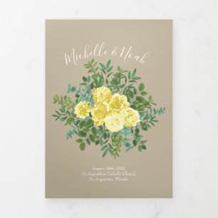 Programas De Casamento Rosa De Khaki Ecru Amarelo