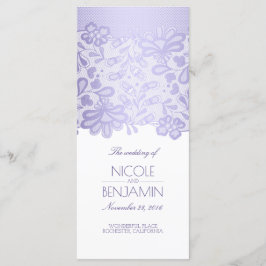 Programas de Casamento Roxo de Lavanda de rendas E
