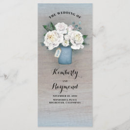 Programas de Casamento Russo Dusty Blue Mason Jar