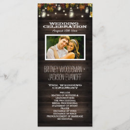 Programas de Casamento Rustic Fall Firefly Mason J
