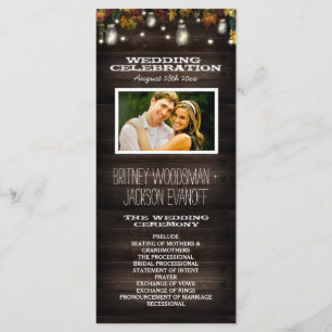 Programas de Casamento Rustic Fall Firefly Mason J
