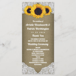 Programas de Casamento Rústicos de Girassol com Re