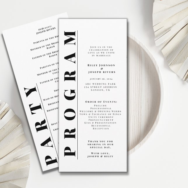 Programas de casamento simples e modernos minimali (Criador carregado)