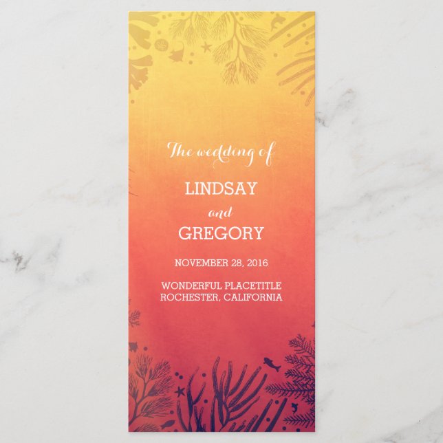 programas de casamento submarino do mar de praia (Frente)