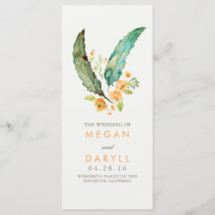 Programas de Casamento Teal de Feenas Boho