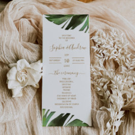 Programas de Casamento Tropical Palm Leaf