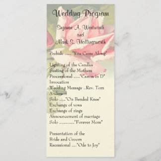 Programas de Casamento Vintage Rosa