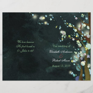 Programas De Cerimônia De Casamento Bi Fold Night