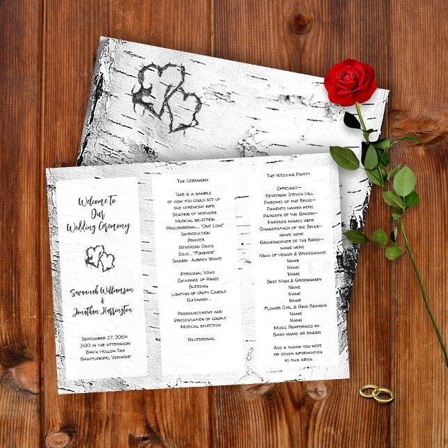 Programas de Cerimônia de Casamento de Casca de Bé (Criador carregado)