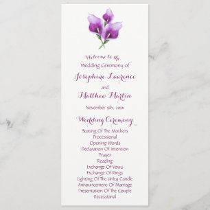 Programas de Cerimônia de Casamento Floral de Purp