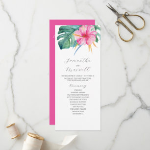 Programas de Cerimônia de Casamento Tropical Flore
